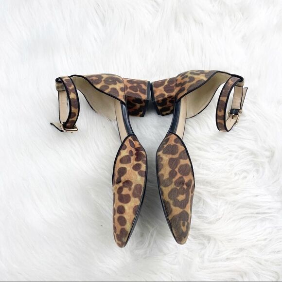 CAbi Kiki Leopard Print Calf Hair Ankle Strap Shoes - Picture 5 of 12